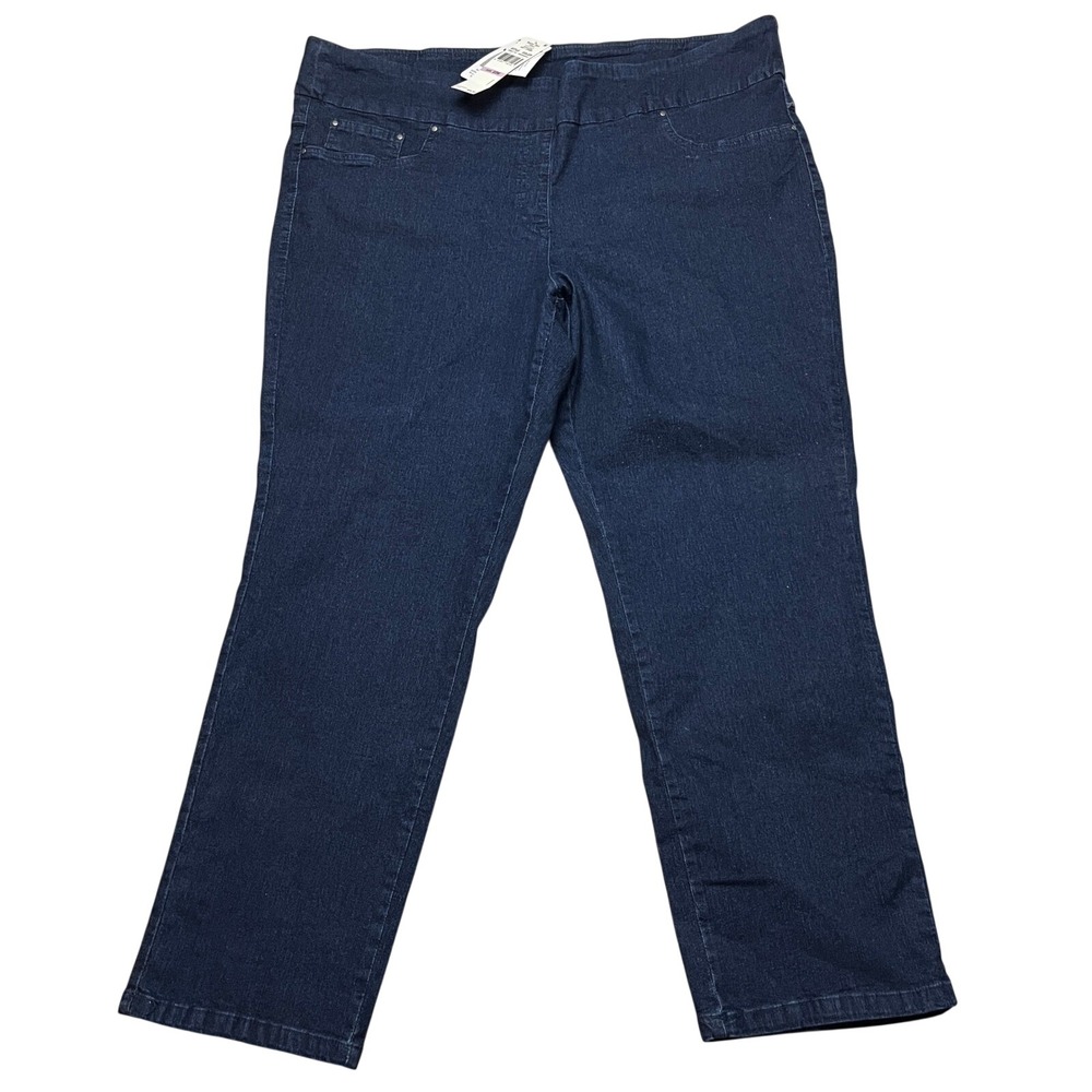 Ruby Rd Pants‎ Womens 22W Blue Key Items Slimming Contour Waistband 99803 XR